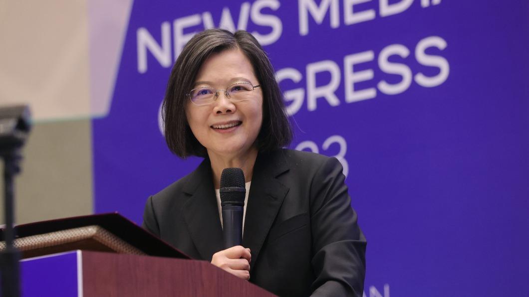 President Tsai Ing-wen addresses World News Media Congress. (TVBS News)