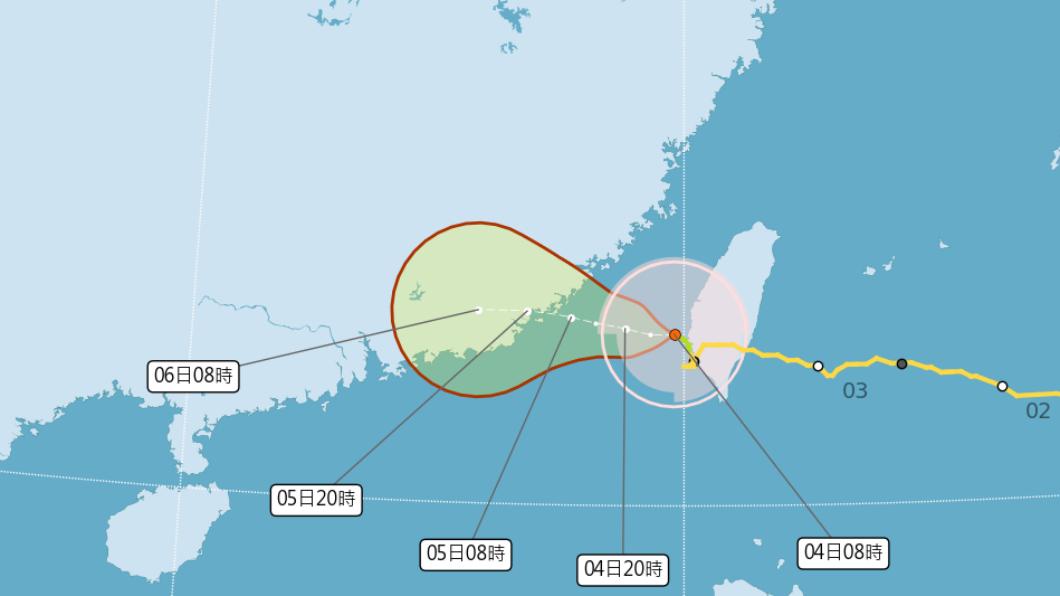 Typhoon Haikui made its second landfall in Taiwan at 4 a.m. on Monday (Sept. 4). (TVBS News)