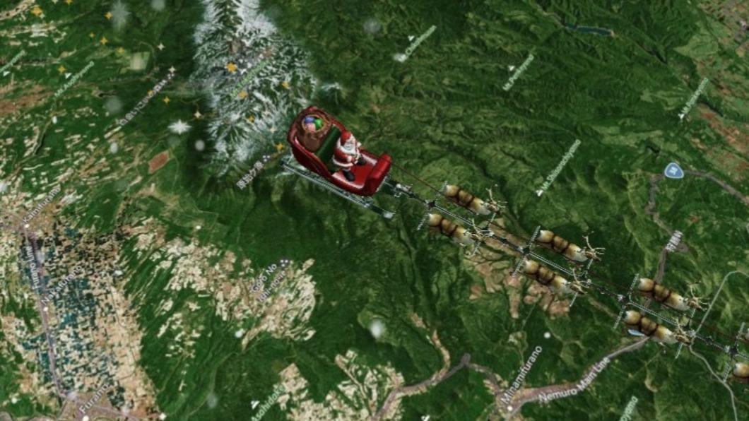 Santa soars over Taiwan sky on Christmas Eve, NORAD reports (Sceenshot of NORAD Tracks Santa)