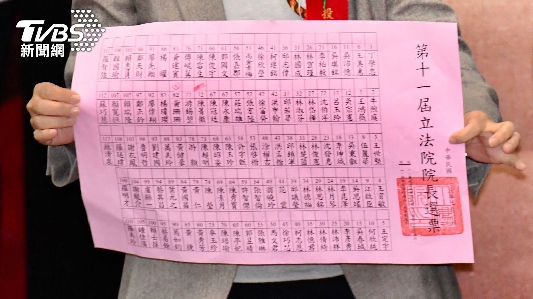 Spoiled ballot drama unfolds in legislative speaker vote (Courtesy of Chen Chao-tzu’s Facebook)