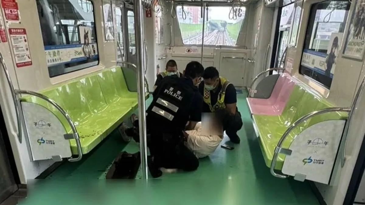 Taichung MRT ramps up security after stabbing incident (Courtesy of social media users via TVBS)