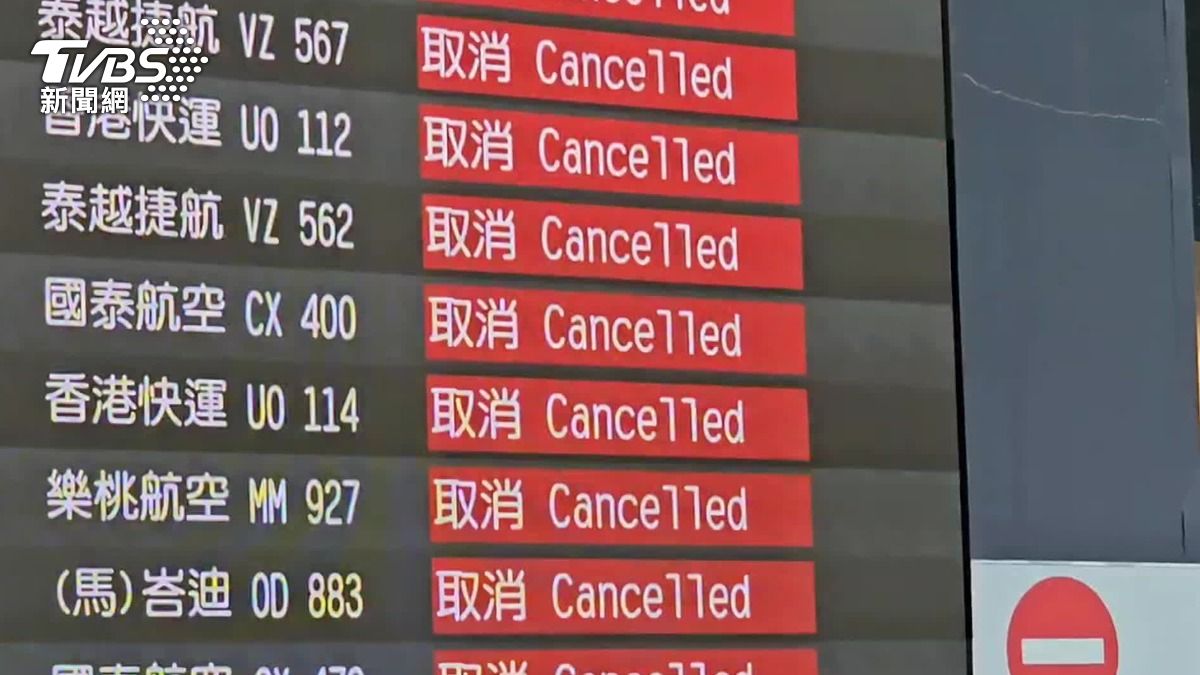 Typhoon Krathon halts 211 flights at Taoyuan airport (TVBS News)