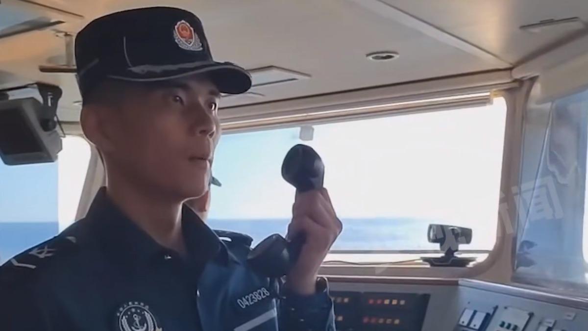 China Coast Guard warns Taiwan in Hokkien during exercises (Screengrab from CCTV via TVBS News)