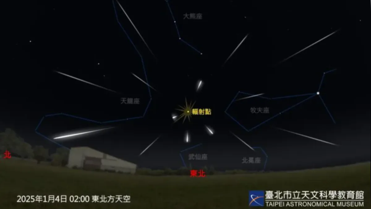 Quadrantids meteor shower to peak soon (Courtesy of the Taipei Astronomical Museum)