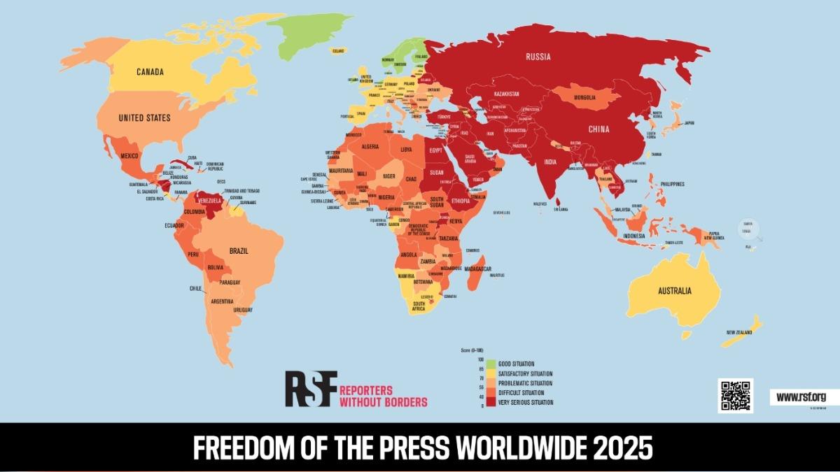 Taiwan ranks 24th in latest press freedom, surpasses France
