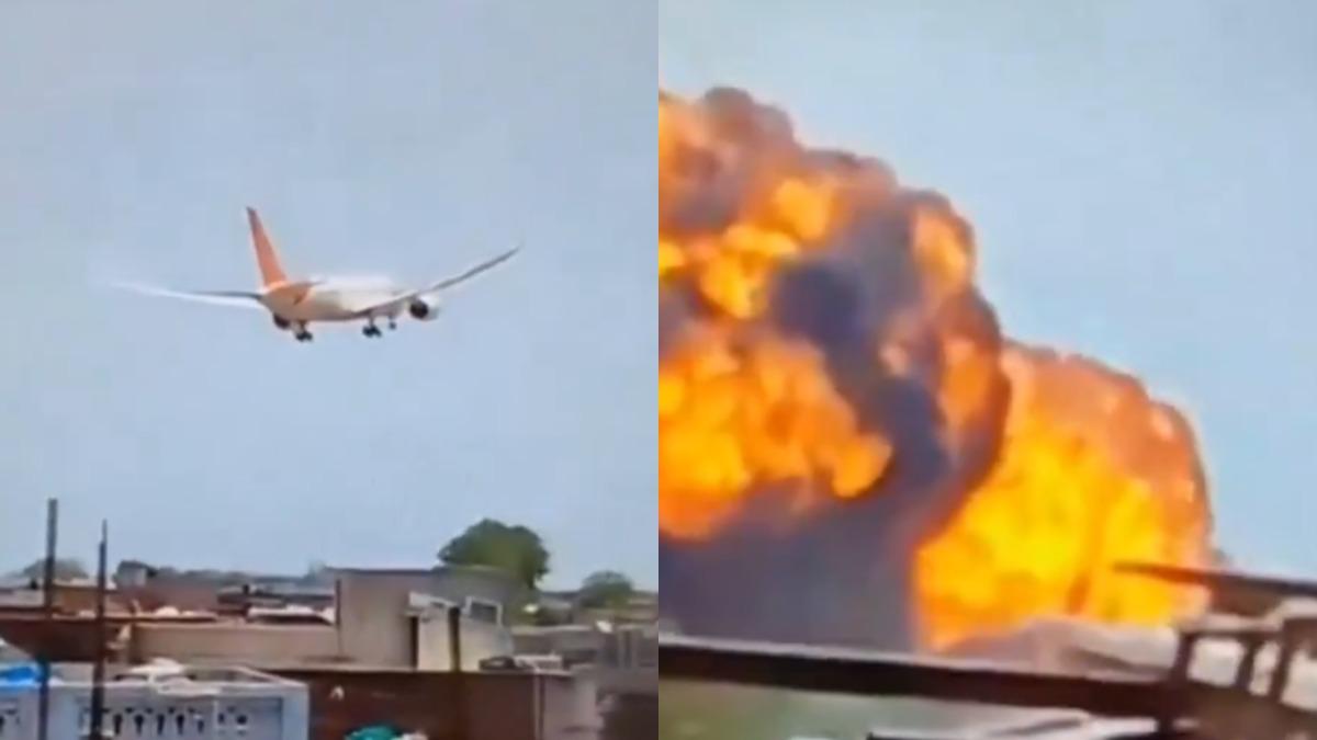 Air India plane crashes in Ahmedabad (Screenshot of X@disclosetv)