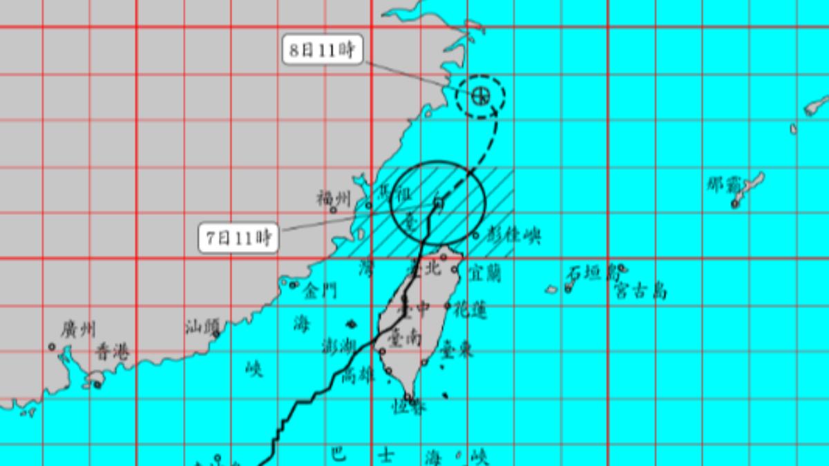 Taiwan exited the storm’s radius (Courtesy of CWA)