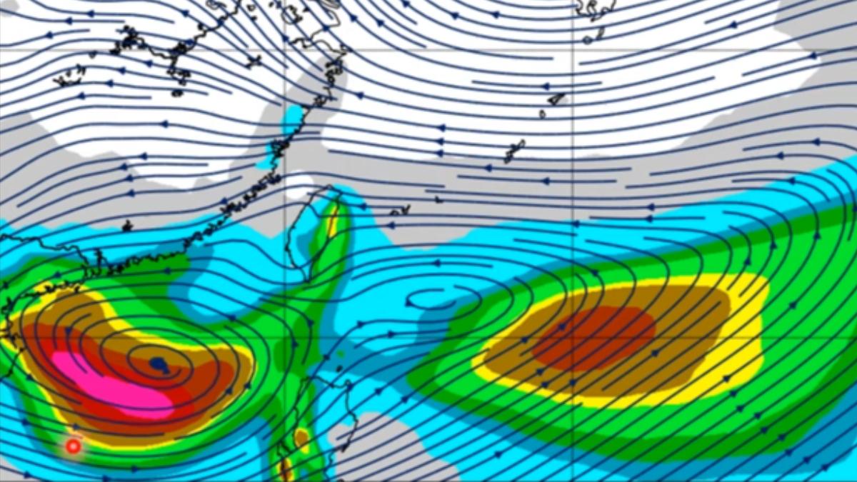 Monsoon trough may spark typhoons soon (Screenshot of Hsin Hsing Chia)