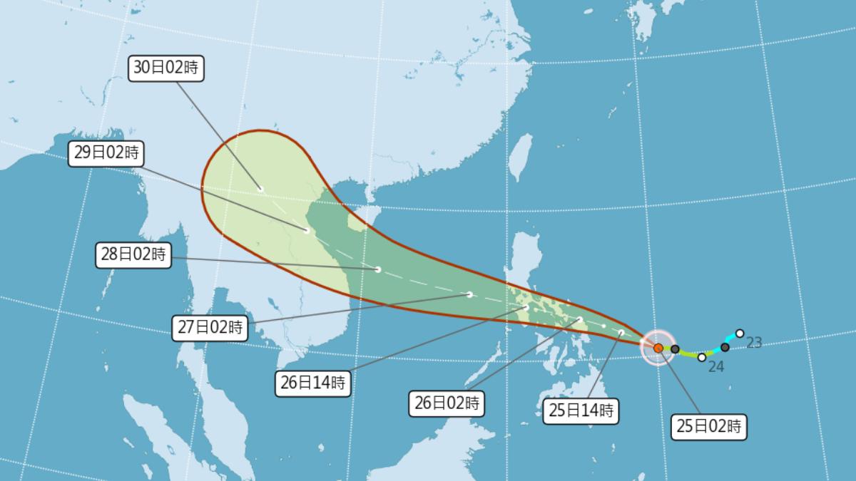 Typhoon Bualoi to miss Taiwan (Courtesy of the CWA)