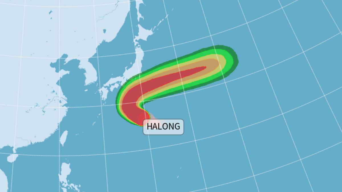 Typhoon Halong to miss Taiwan, Japan (Courtesy of the CWA)