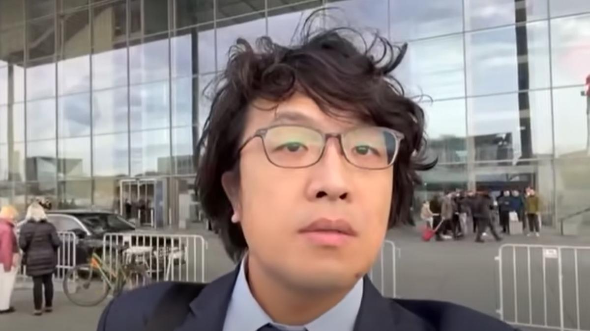 Taiwan legislator speaks in Germany (Screenshot of Puma Shen’s Facebook)