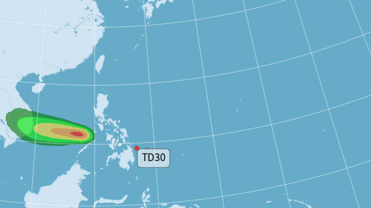 Taiwan braces for TD30 as it strengthens (Courtesy of the CWA)