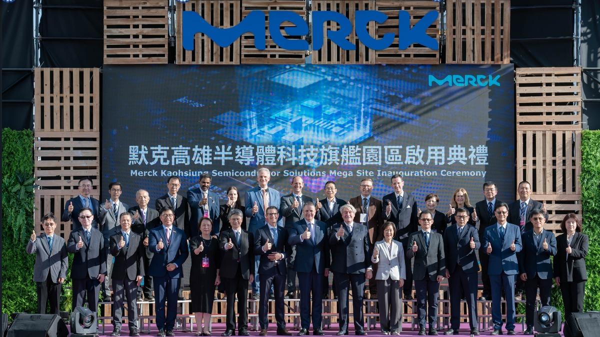 Officials mark the opening of Merck’s Semiconductor Solutions Mega Site in Kaohsiung, Taiwan (Courte